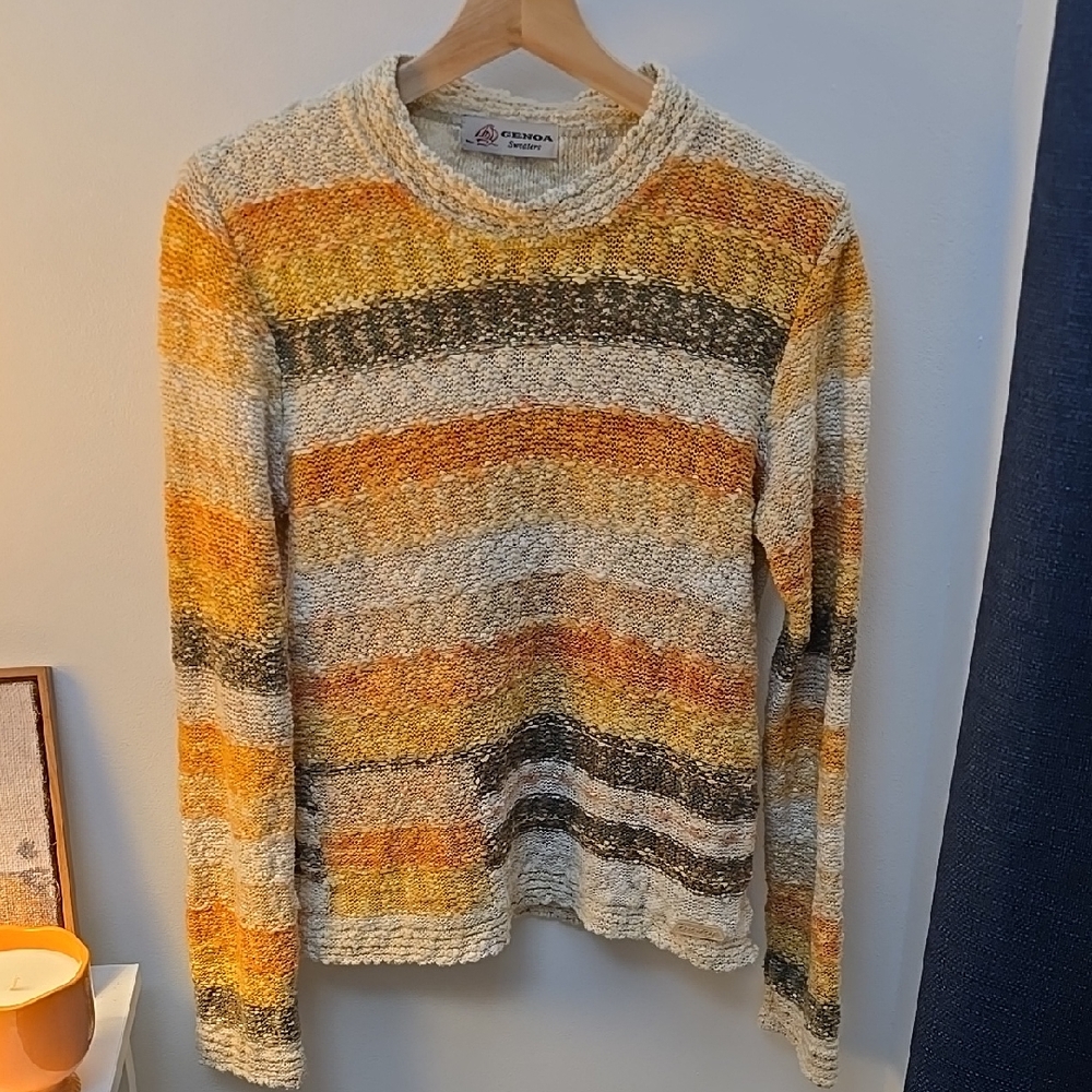 Genoa Women's Multicolor Striped Crewneck Sweater